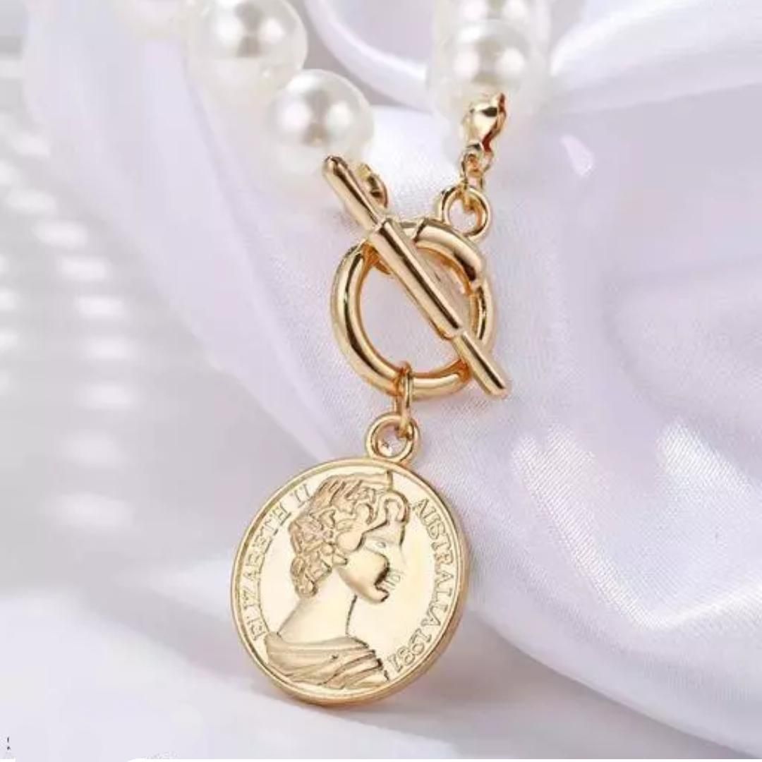 💎 AVR JEWELS Pearl Coin Chain Necklace for Women 🌟