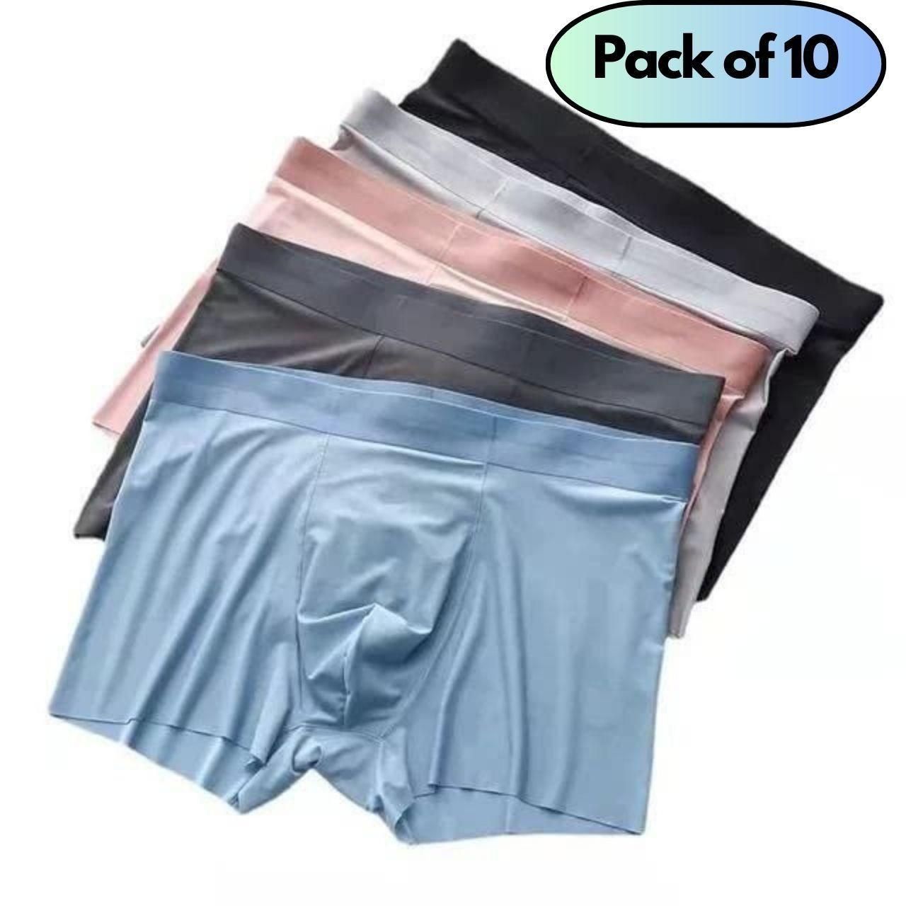 🩲 Men's Ice Silk Briefs & Boxers (Pack of 5) ✨