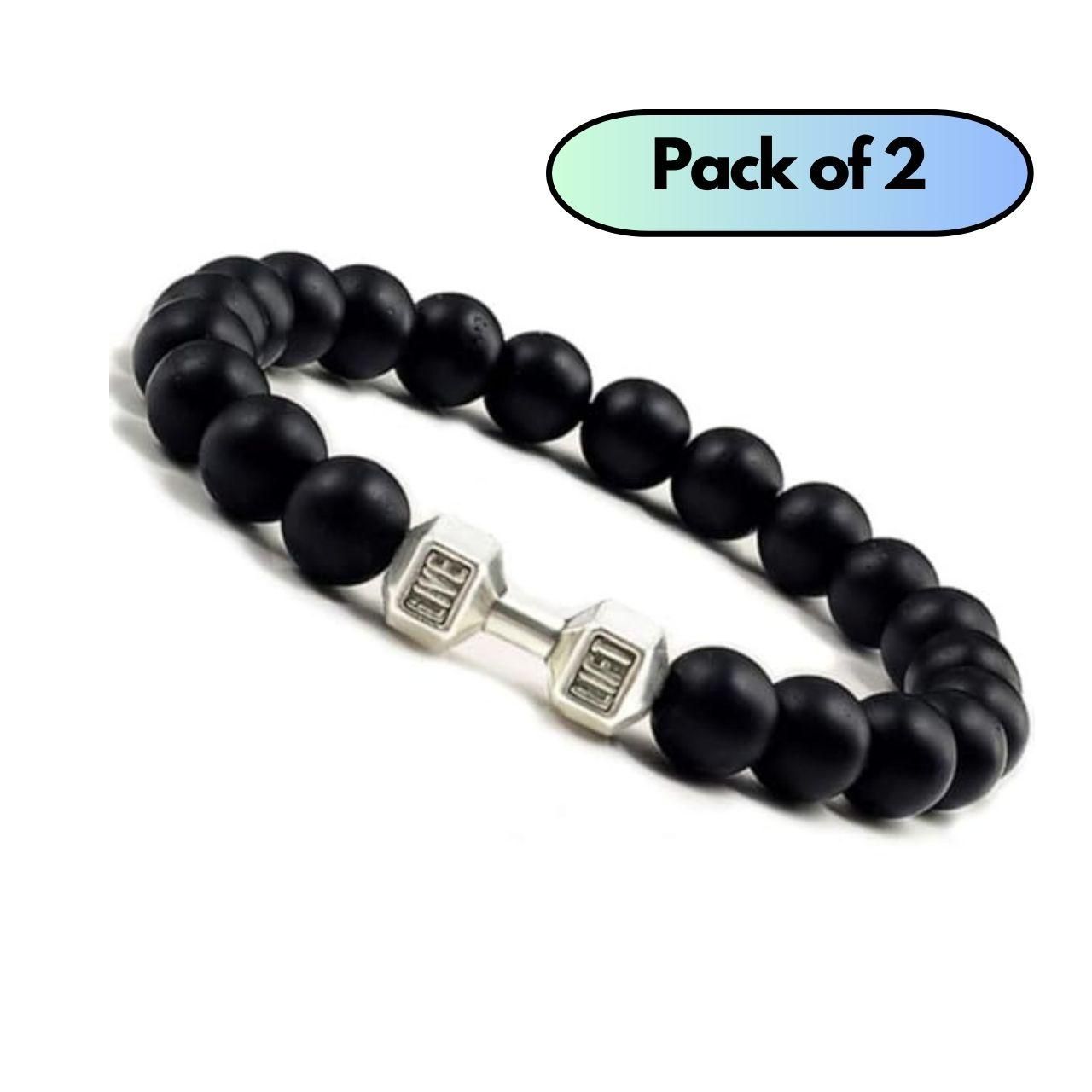 🖤 Black Matte Agate Onyx Beads Bracelet ✨