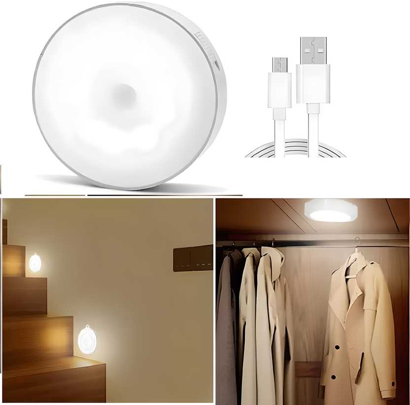 💡 Motion Sensor LED Night Light - USB Rechargeable & Wireless ✨