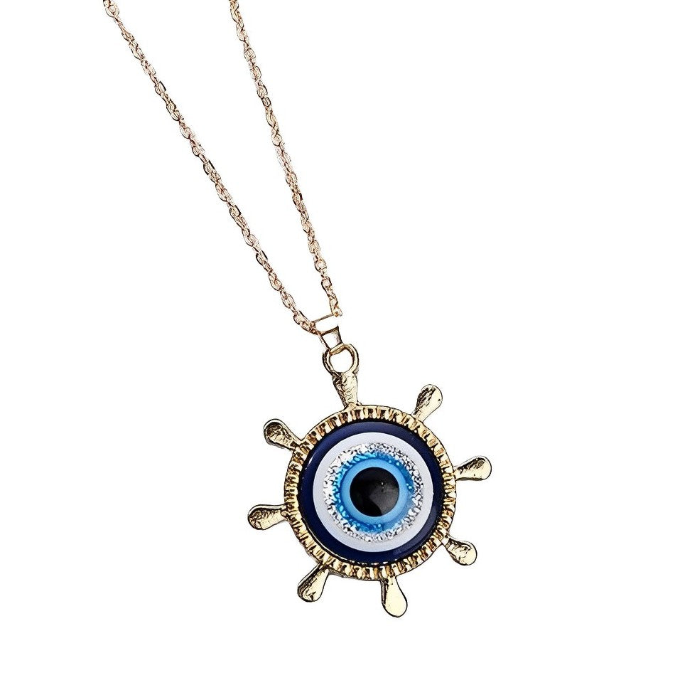 👁️ Western Silver Evil Eye Chain Necklace for Women & Girls ✨