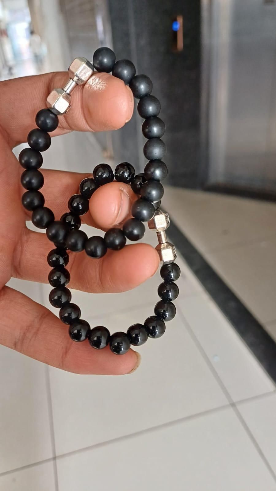 🖤 Black Matte Agate Onyx Beads Bracelet ✨