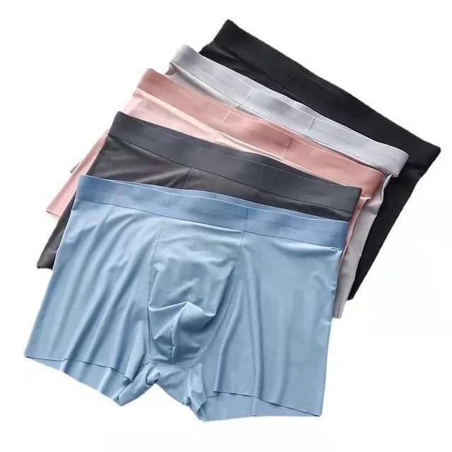 🩲 Men's Ice Silk Briefs & Boxers (Pack of 5) ✨