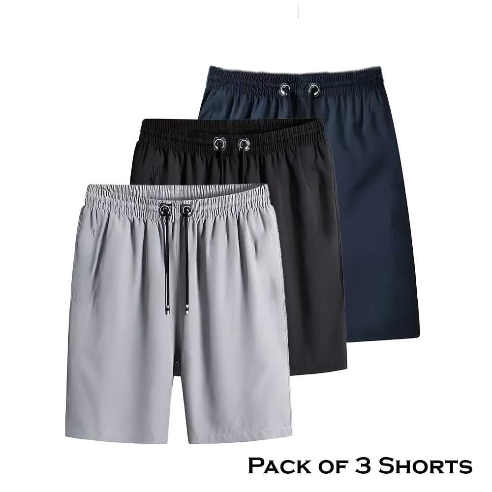 🩳 Combo of 3 Men's Stretchable Cotton Shorts ✨