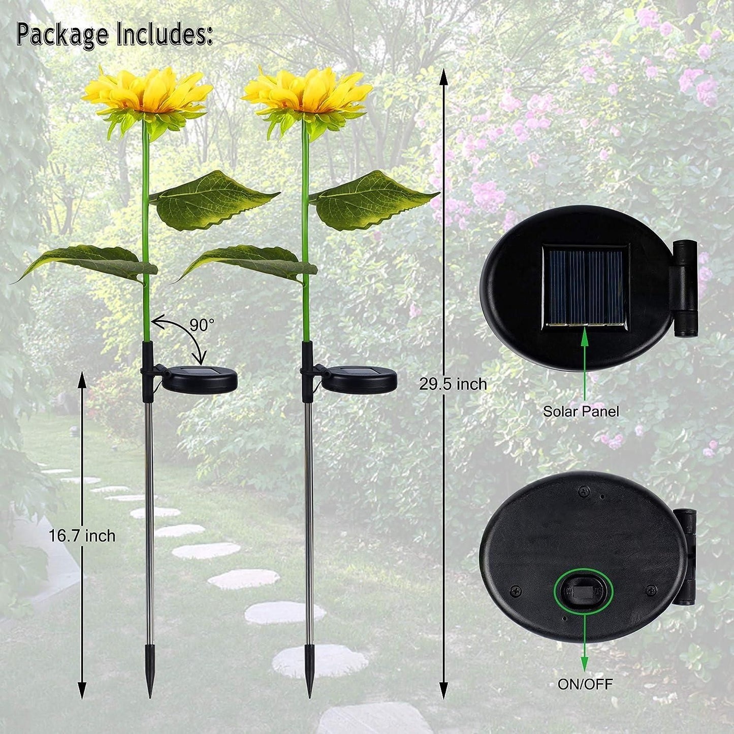 🌻 Sunflower Solar-Powered Light (Pack of 1) ✨