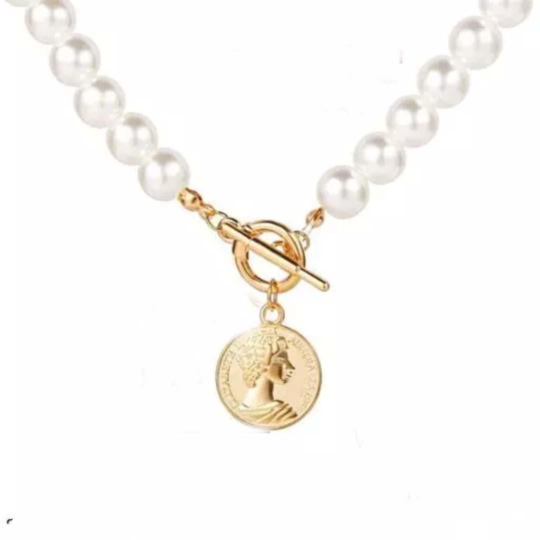 💎 AVR JEWELS Pearl Coin Chain Necklace for Women 🌟