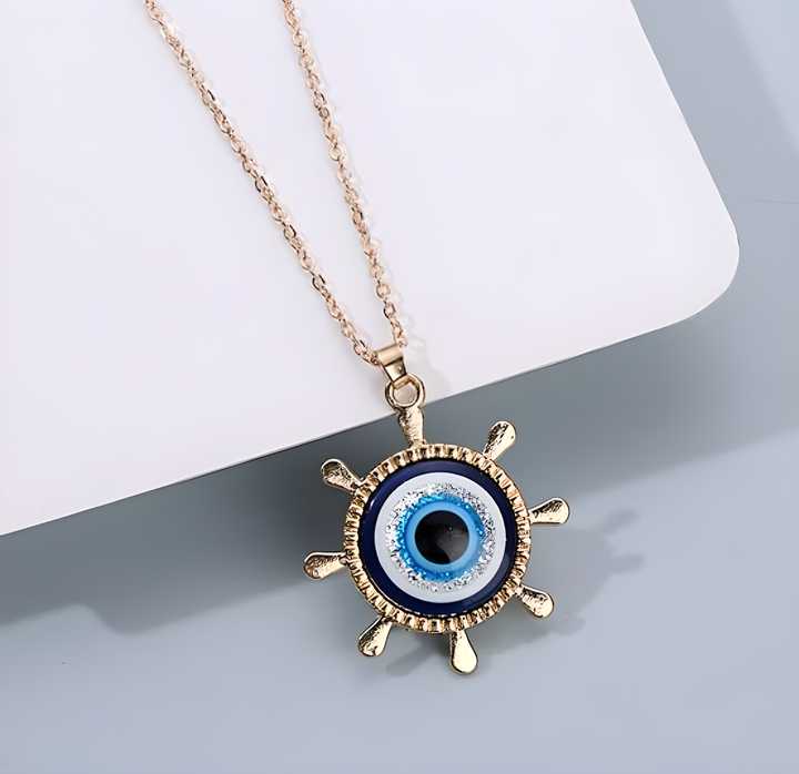 👁️ Western Silver Evil Eye Chain Necklace for Women & Girls ✨