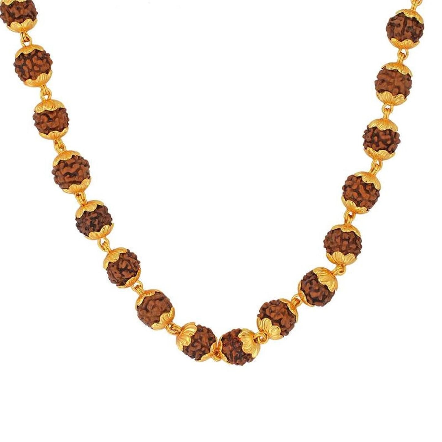 🌟 Sacred Gold-Plated Rudraksha Mala 🙏✨