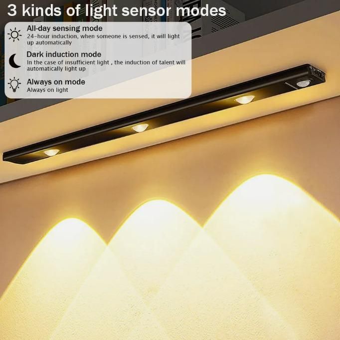 💡 LED PIR Motion Sensor Cabinet Light - USB Rechargeable ✨