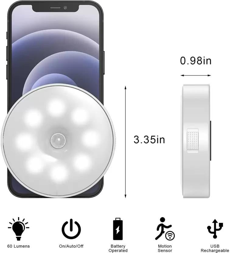 💡 Motion Sensor LED Night Light - USB Rechargeable & Wireless ✨